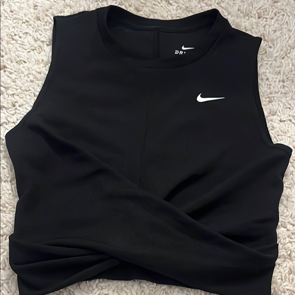Nike Black Sleeveless Muscle Tee Crop
